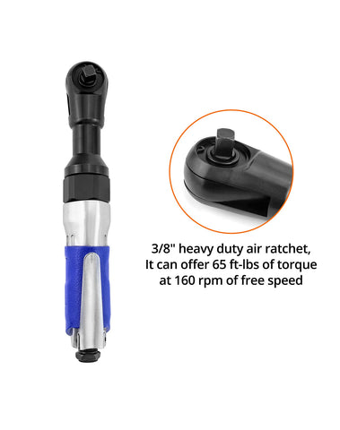 QWORK Air Ratchet Wrench side view highlighting lightweight composite body