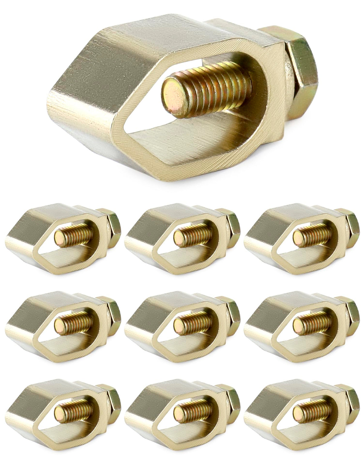 QWORK direct burial ground rod clamp 5/8 diameter provides reliable grounding for outdoor electrical installations.