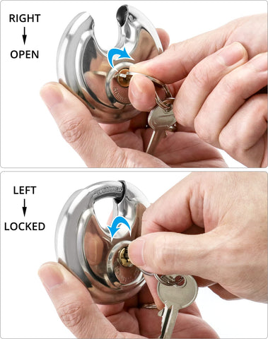 QWORK disc padlock outdoor waterproof design protects garages and sheds.
