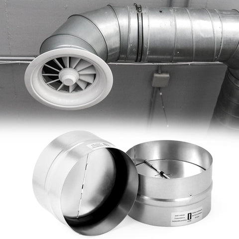 QWORK Draft Blocker 6-Inch damper retrofit cover installed inside duct.