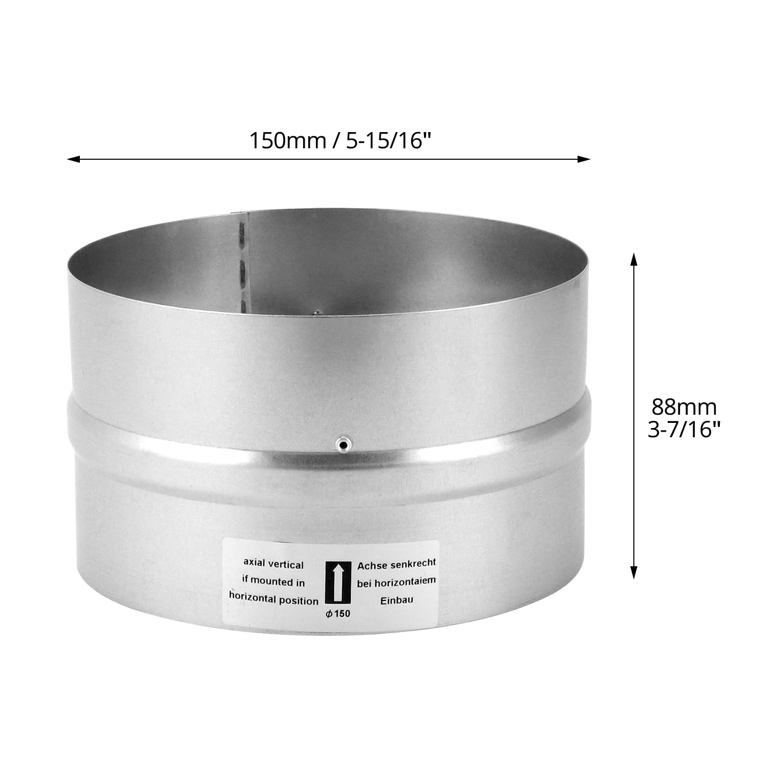 QWORK Draft Blocker 6-Inch damper vertical mount in duct.