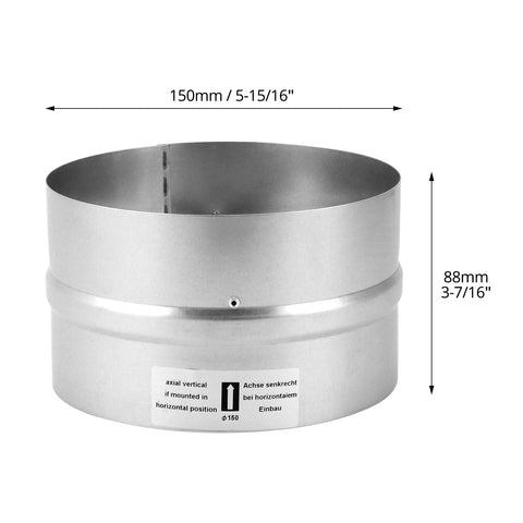 QWORK Draft Blocker 6-Inch damper vertical mount in duct.