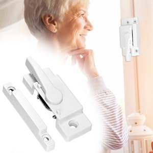 QWORK white sash lock helps prevent unintended openings and dust entry.