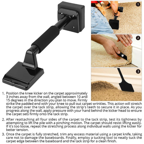 QWORK Economy Carpet Knee Kicker soft-grip-handle for comfortable placement during DIY
