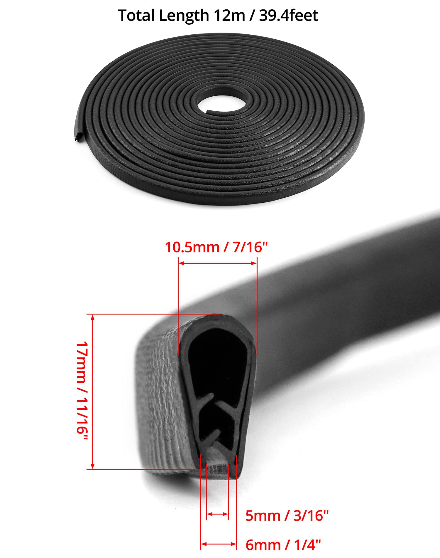 QWORK EDPM rubber edge seal closeup showing durable waterproof protection