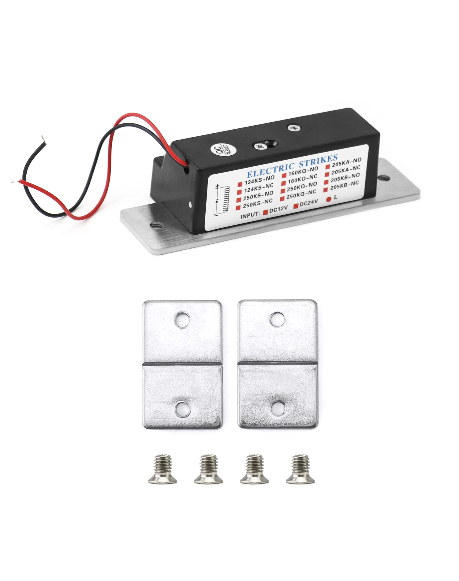 QWORK door strike on metal door showing broad compatibility with locks