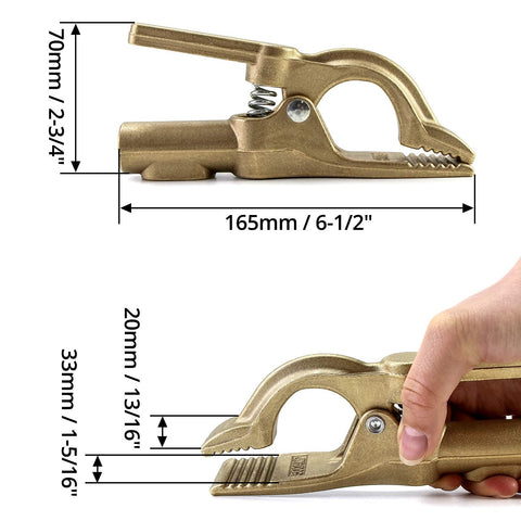 QWORK ground clamp shows 1.6 pounds weight for sturdy support