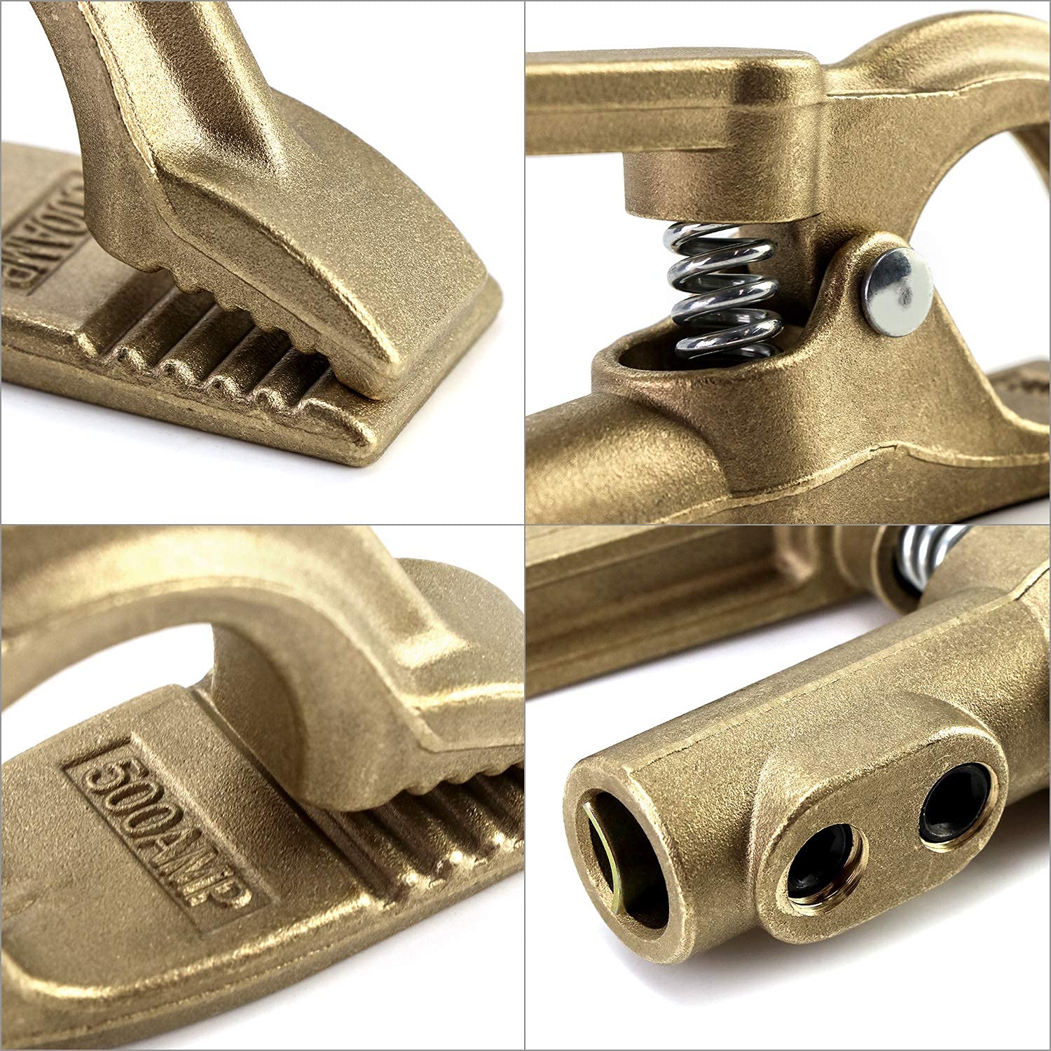 QWORK heavy-duty ground clamp during submerged arc welding illustration