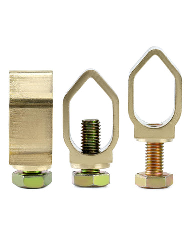QWORK grounding clamp illustration demonstrates secure alignment for reliable wire contact.