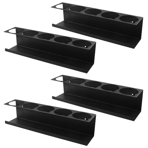 QWORK heavy-duty aerosol rack on wall holds five cans for quick access.
