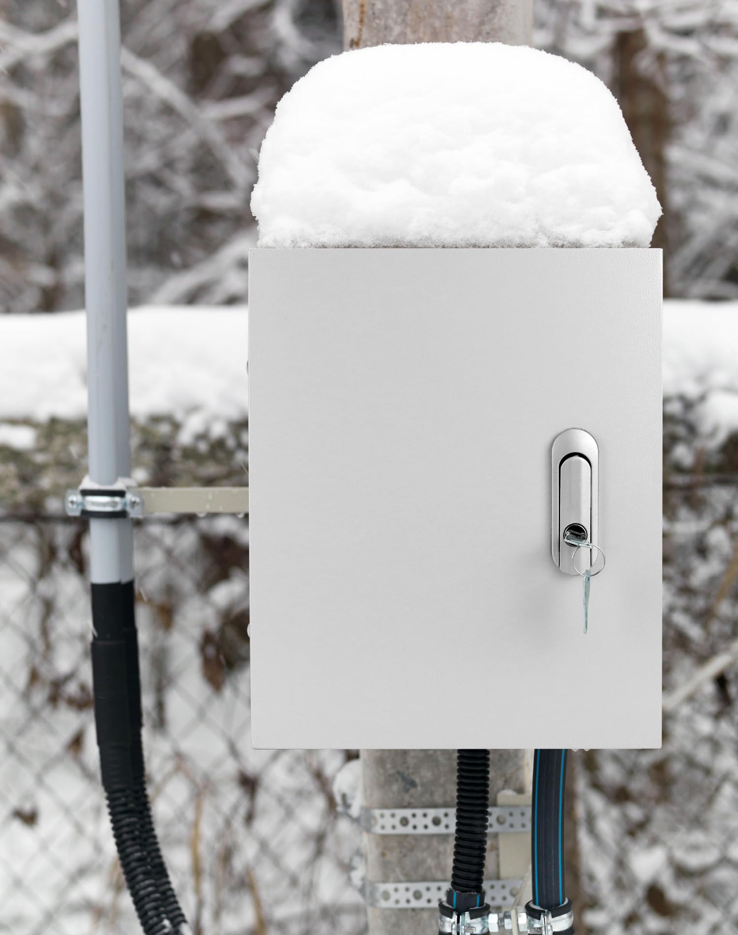 QWORK mounting holes enable wall installation for various sites.