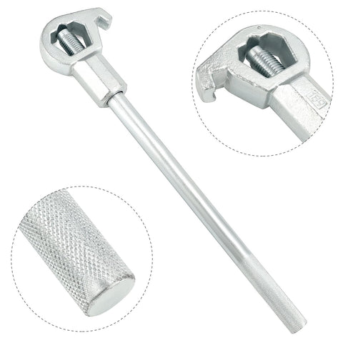 QWORK hydrant wrench close-up teeth demonstrate secure grip on bolt heads