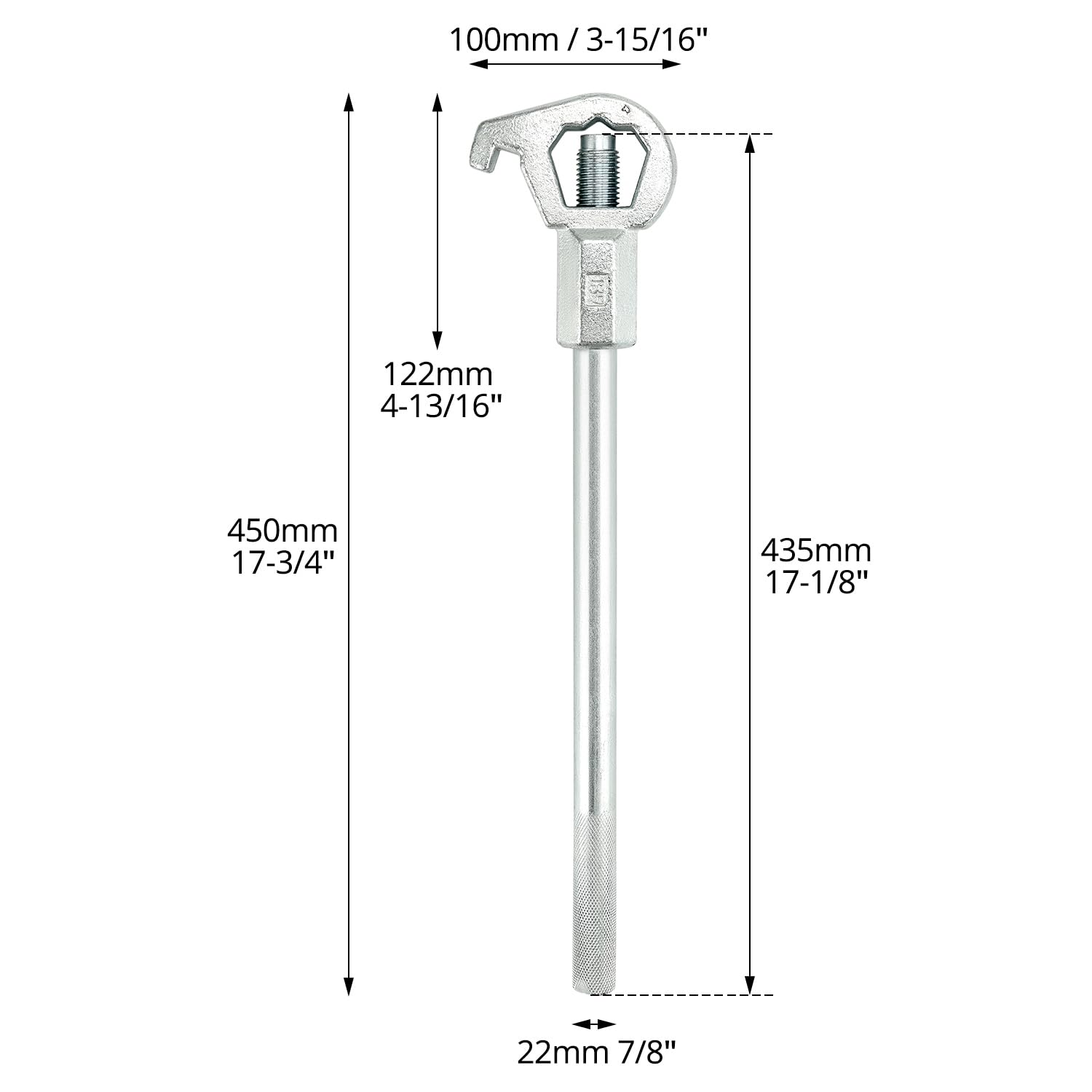 QWORK hydrant wrench durable construction for demanding environments