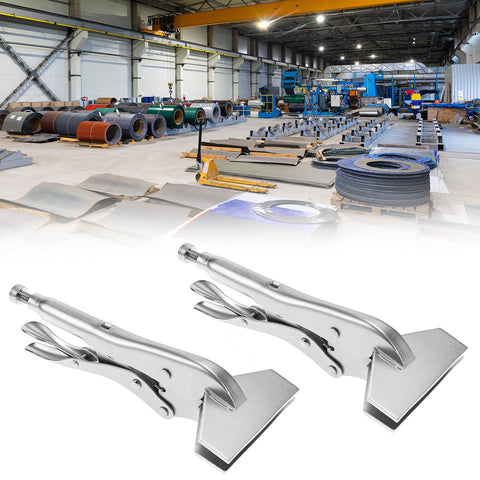 QWORK locking sheet metal clamp 8in alloy steel durable grip for crimping and bending