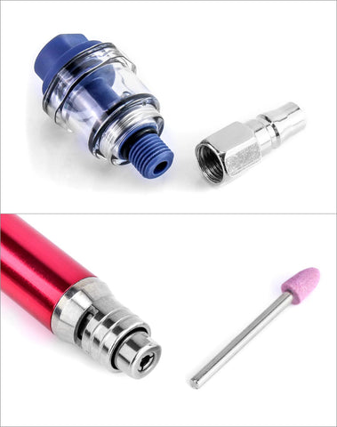 QWORK mini pneumatic grinder with 1/8 inch collet delivers precision.