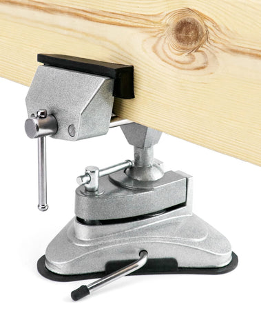 QWORK mini table suction vise 360-degree head enables flexible positioning