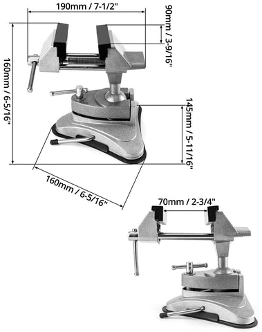 QWORK mini table suction vise soft jaw pads protect delicate parts during clamping