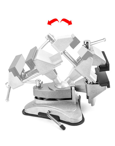 QWORK mini table suction vise 90-degree tilt for precise angle adjustments