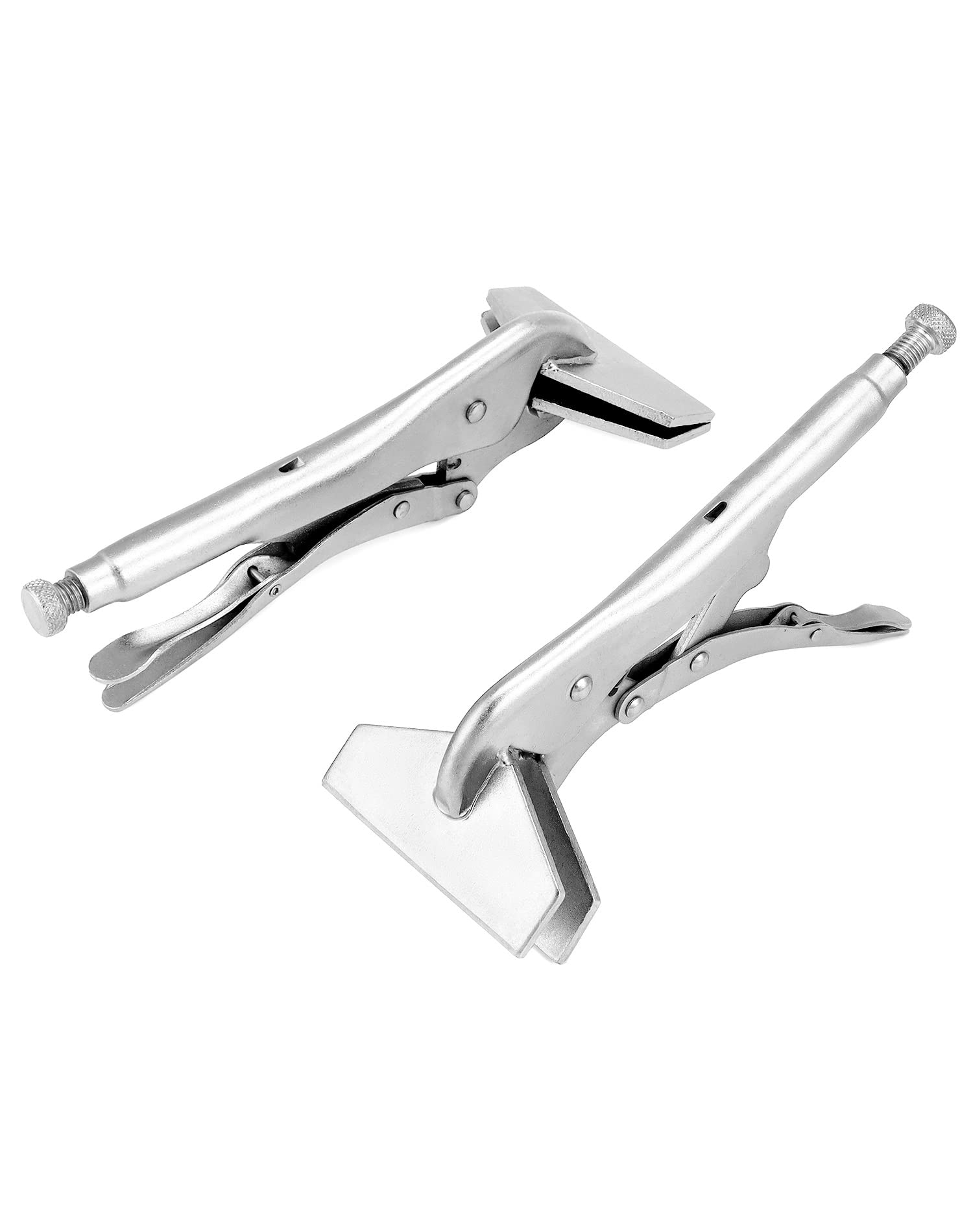 QWORK nickel-plated clamp provides durable sheet metal performance.