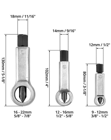 QWORK nut remover tools feature rugged steel construction.