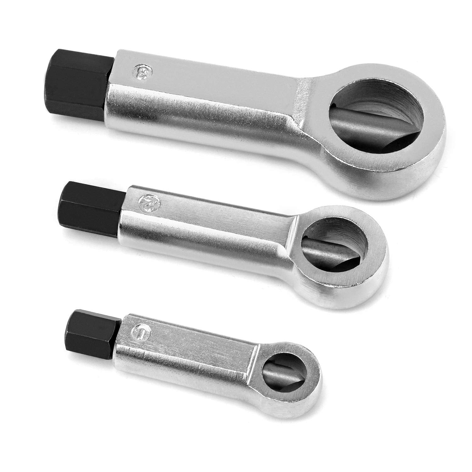 QWORK nut splitter in use on a corroded nut.