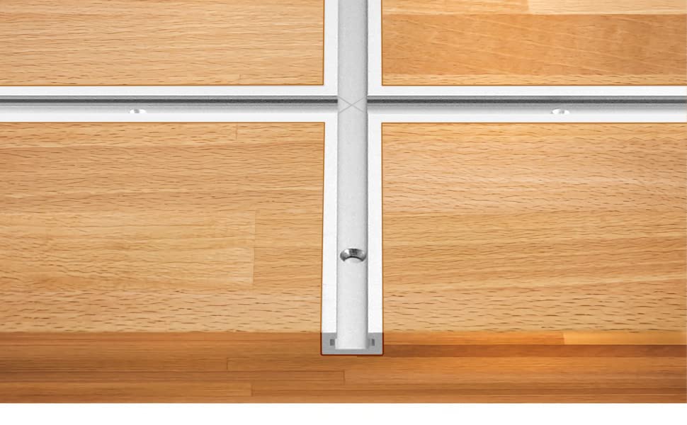 Package includes four tracks and screws for easy setup