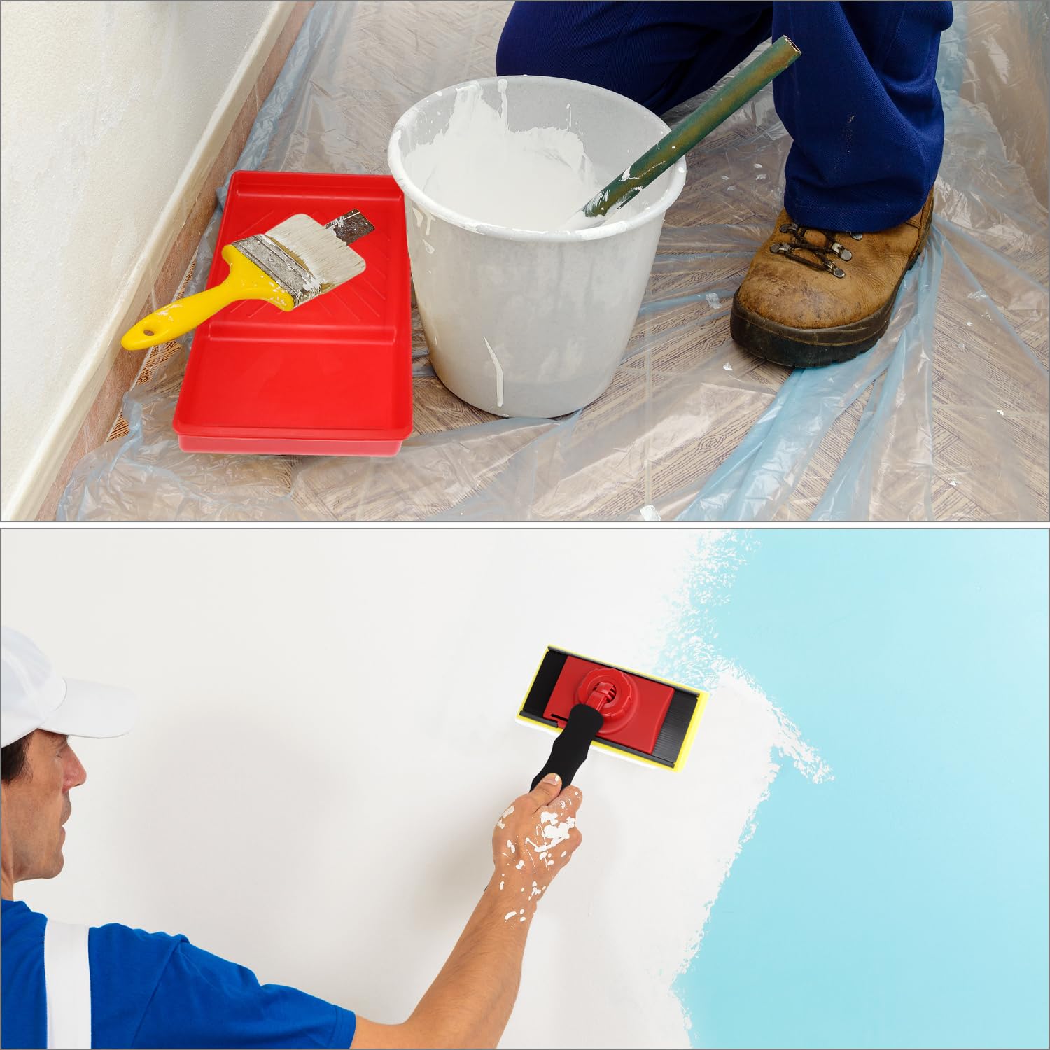 QWORK ergonomic handle with 360-degree rotation reduces hand fatigue.