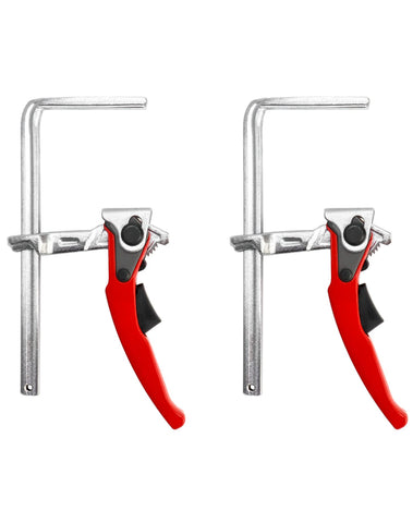 QWORK ratcheting table clamp opening 6-5/16 inches secures workpieces on varied surfaces