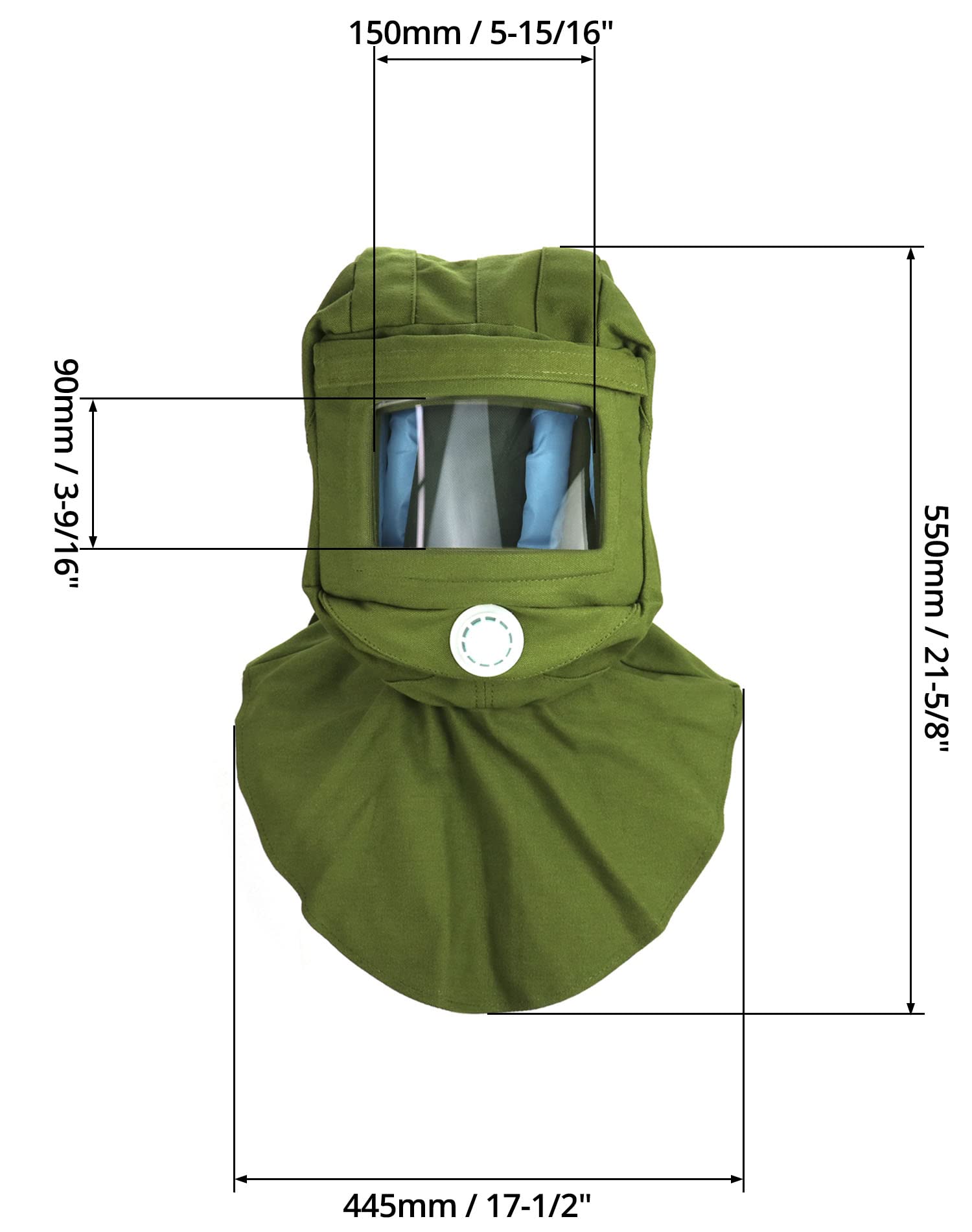 QWORK Hood Cap used for polishing, sandblasting, and painting tasks