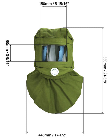 QWORK Hood Cap used for polishing, sandblasting, and painting tasks
