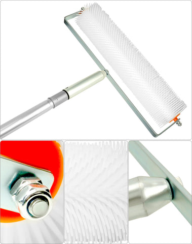 QWORK spiked roller shows 30mm needle detail for bubble-free pours.