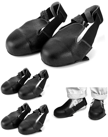 QWORK steel toe overshoes front view shows protection and snug fit