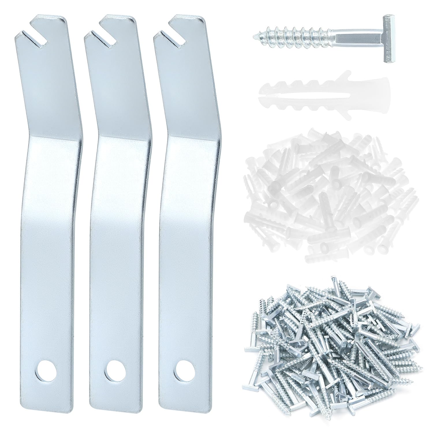 QWORK T-Screw Security Hangers with 100 screws protect frames without damage