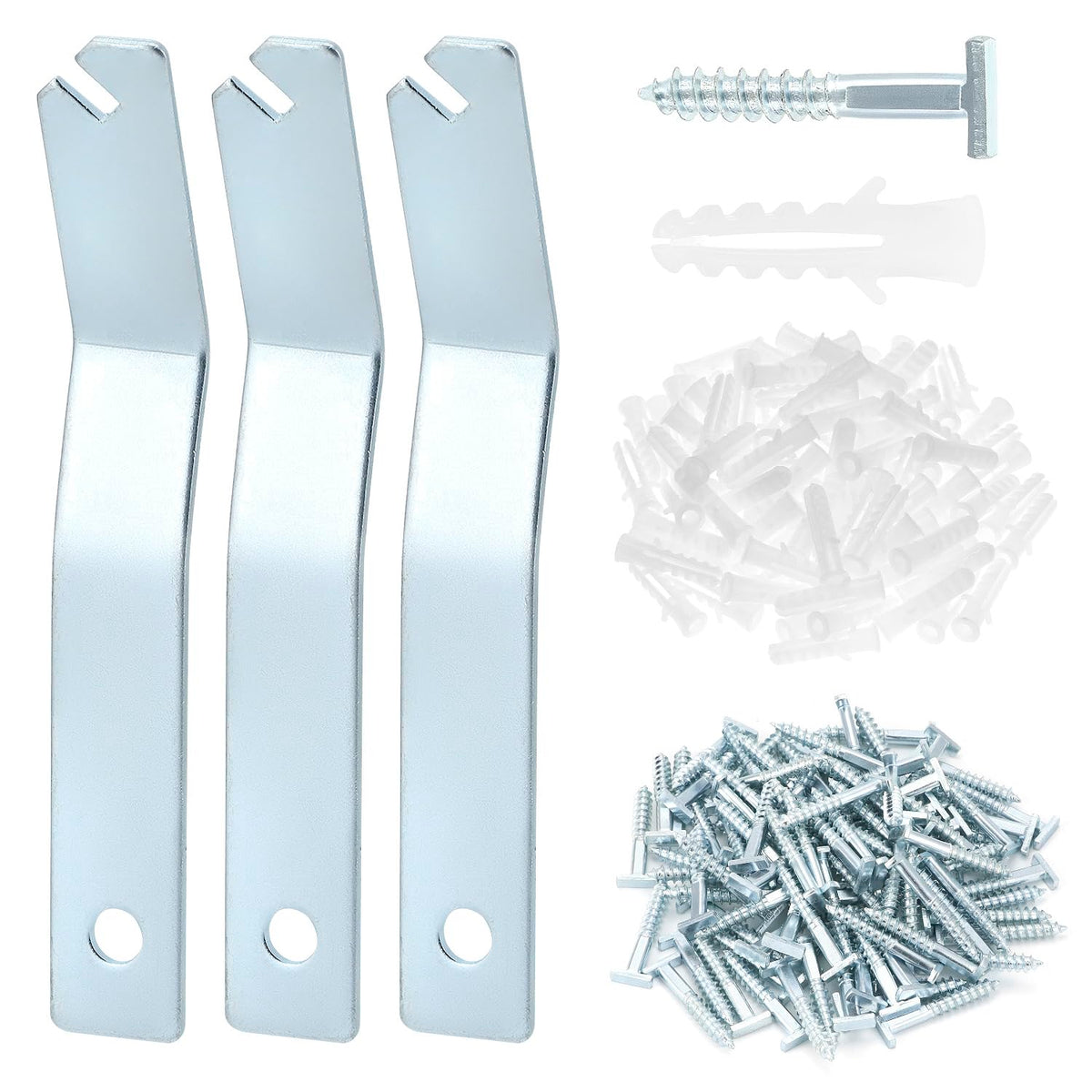 QWORK T-Screw Security Hangers with 100 screws protect frames without damage