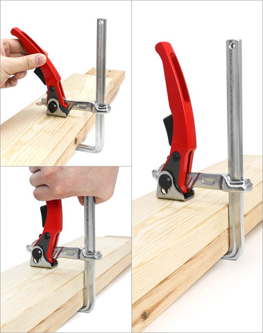 Two clamps in a set ready for sanding and cutting tasks