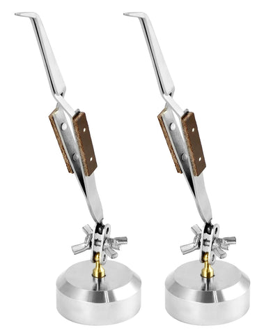 QWORK third hand tweezers with rotating base for precise jewelry soldering.
