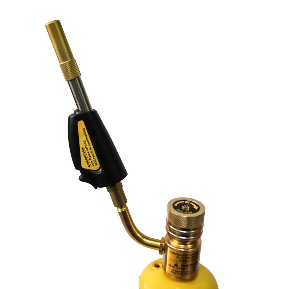 QWORK Torch tips swiveling 360 degrees for precise access in tight spaces.