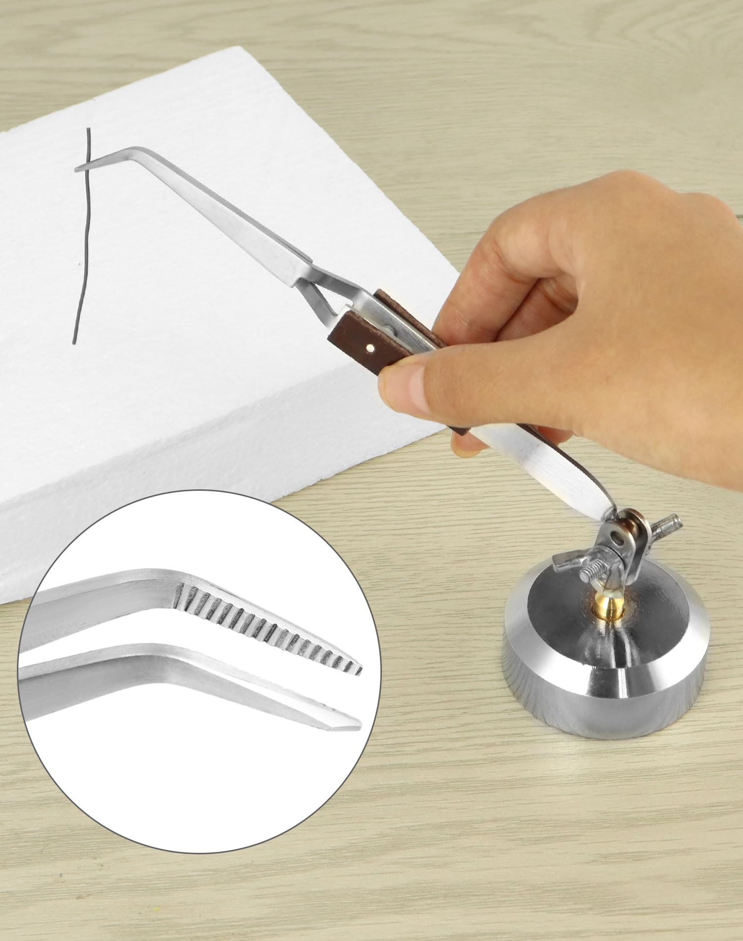 QWORK two-pack tweezers set for versatile jewelry making and repairs.