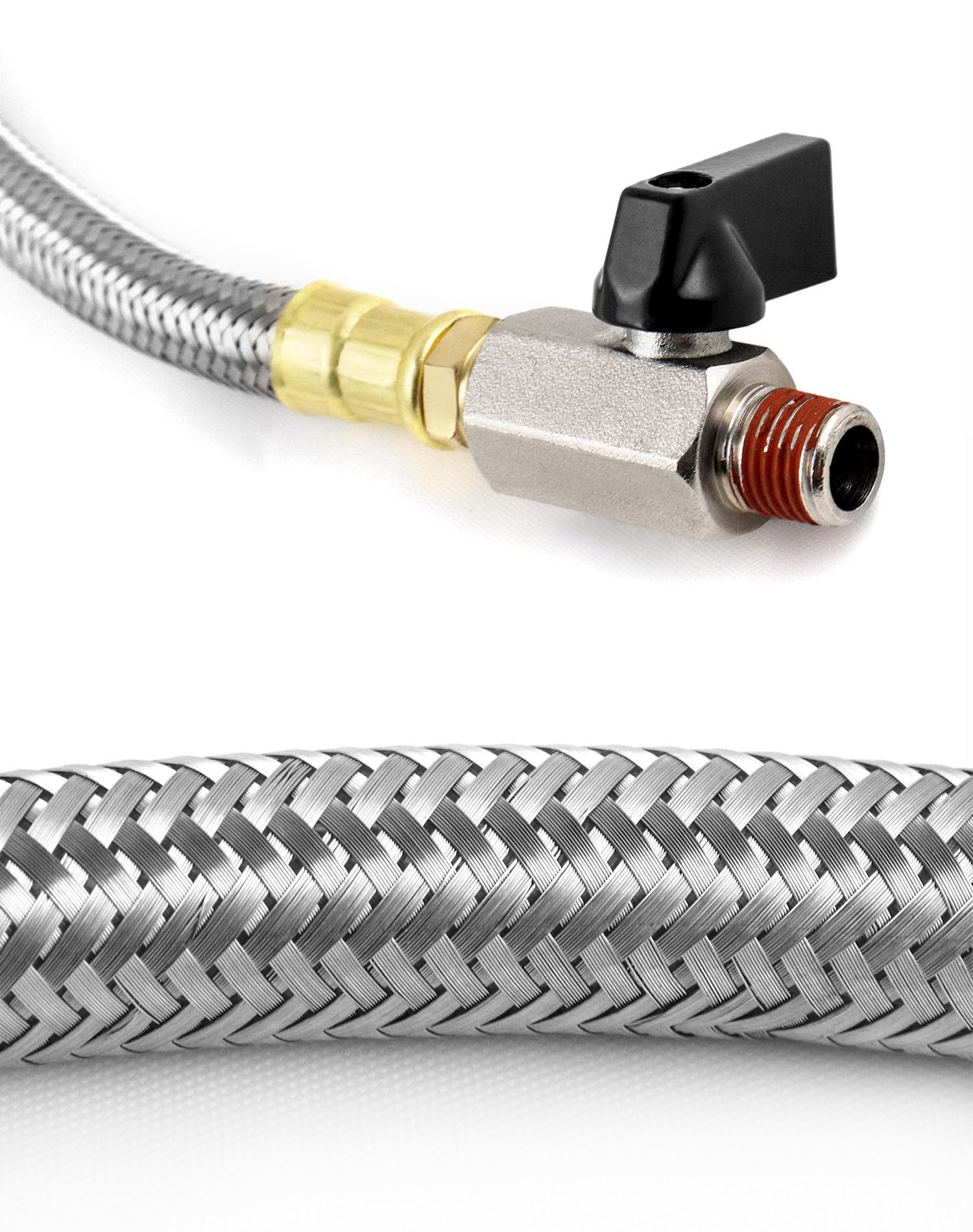 Two-way direct-acting drain valve installed on an air compressor line
