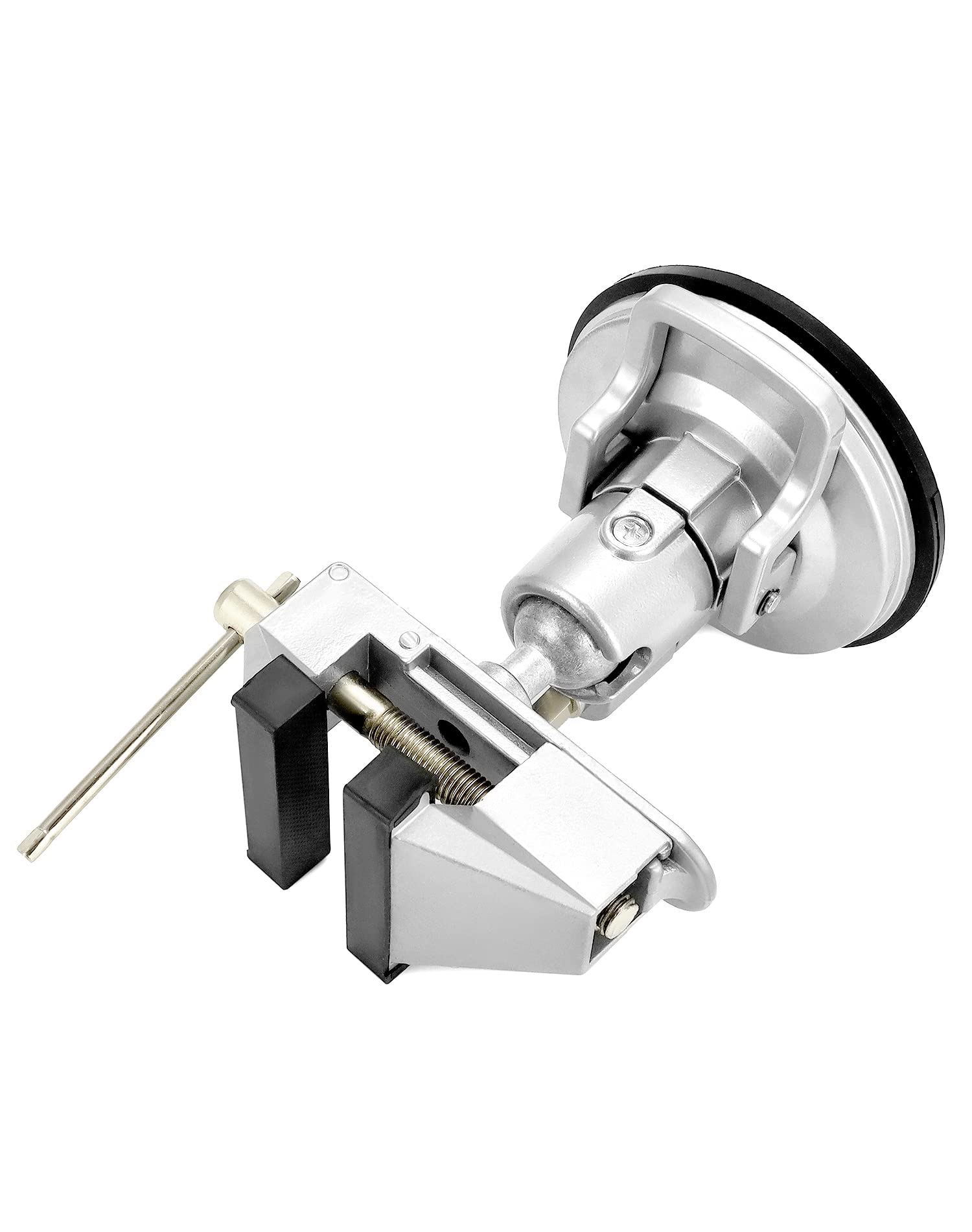 QWORK vacuum base vise rotatable head at 90 degrees enables precise positioning without removing work.