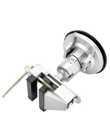 QWORK vacuum base vise rotatable head at 90 degrees enables precise positioning without removing work.
