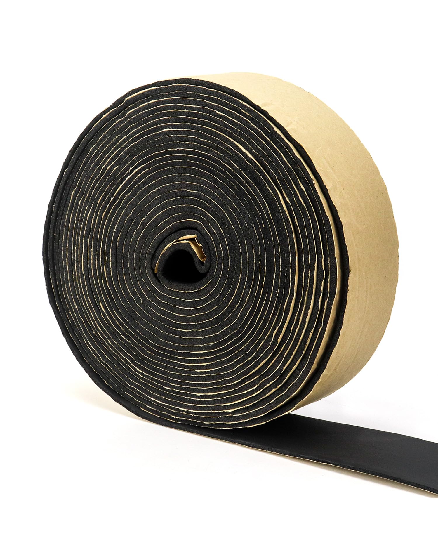 QWORK waterproof foam tape roll closeup highlighting adhesive seal for leak-free joints.