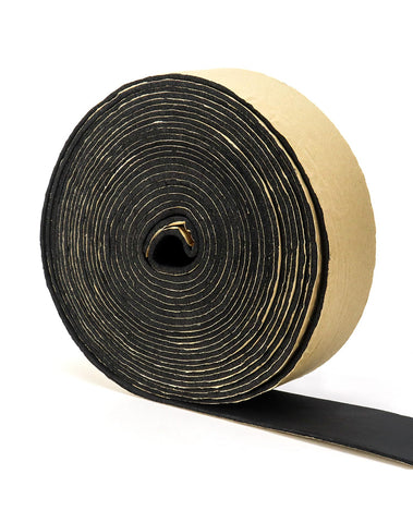 QWORK waterproof foam tape roll closeup highlighting adhesive seal for leak-free joints.