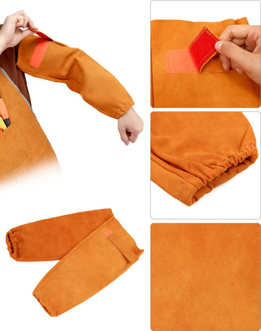 QWORK welding apron provides full coverage with dimensions 23 by 35 inches.