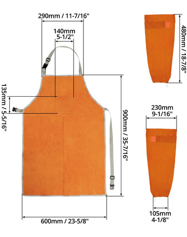QWORK adjustable-fit welding sleeves stay secure during work.