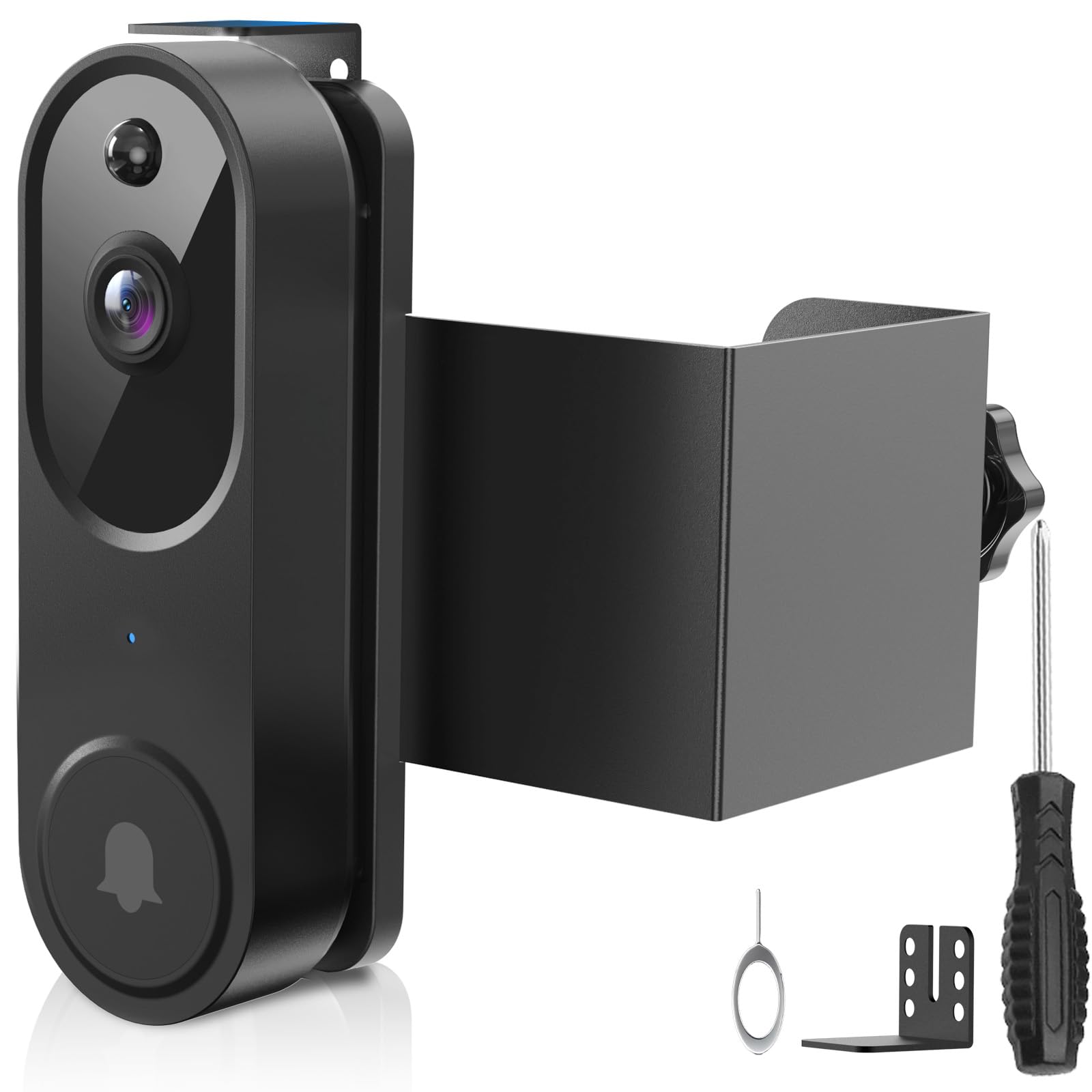 Qwwia anti-theft doorbell mount front view; secure and discreet.