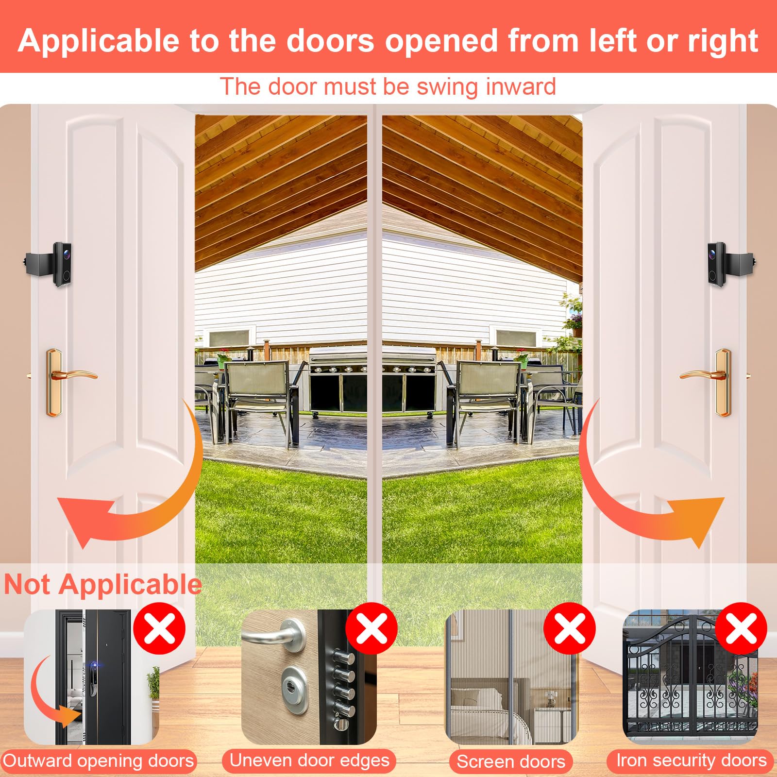 Qwwia inward-swing door compatibility fits most standard doors