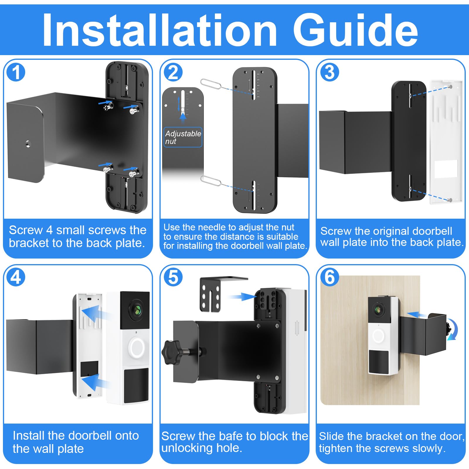 Qwwia durable metal and ABS construction supports doorbells