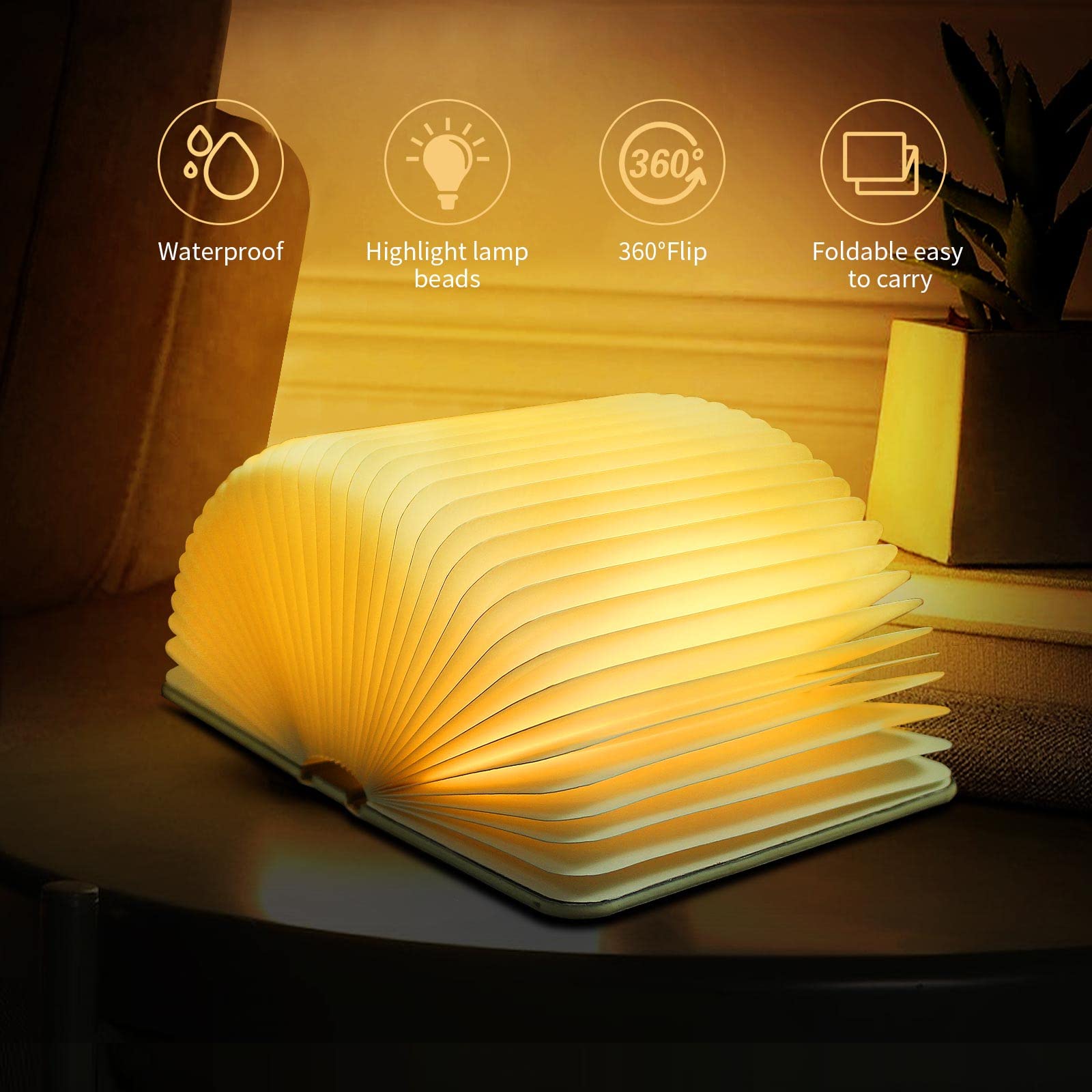 QXMGCBOK folding book lamp gift packaging ready for gifting
