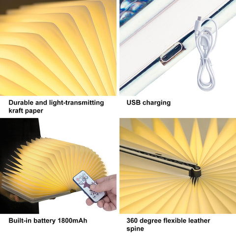 QXMGCBOK Handmade kraft-paper lampshade provides soft, safe illumination.